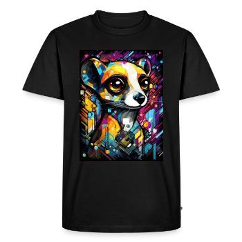 [] Aventure amicale aux yeux écarquillés - T-shirt Premium bio Homme - noir - Devant - Nico (187cm)