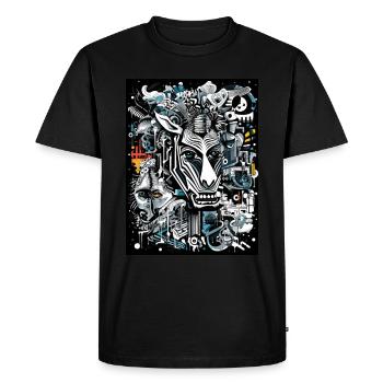 [] Mandrill majestueux : l’élégance grise - T-shirt Premium bio Homme - noir - Devant - Nico (187cm)