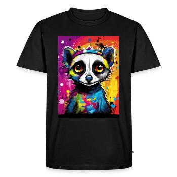 [] Suricate amoureux : affection colorée - T-shirt Premium bio Homme - noir - Devant - Nico (187cm)