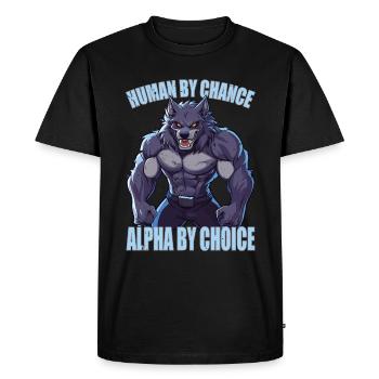 Humain Par hasard Alpha Par choix Cool En colère Alpha - T-shirt Premium bio Homme - noir - Devant - Nico (187cm)