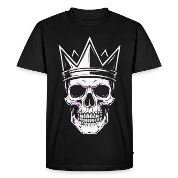 Motif de couronne de crâne du roi crâne - T-shirt Premium bio Homme - noir - Devant - Nico (187cm)
