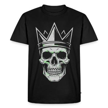Motif de crâne couronne pour les éventails de crâne et de roche - T-shirt Premium bio Homme - noir - Devant - Nico (187cm)