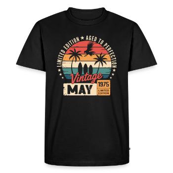 Anniversaire spécial avec ce design Mai 1975 - T-shirt Premium bio Homme - noir - Devant - Nico (187cm)