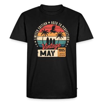 Anniversaire spécial avec ce design Mai 1985 - T-shirt Premium bio Homme - noir - Devant - Nico (187cm)