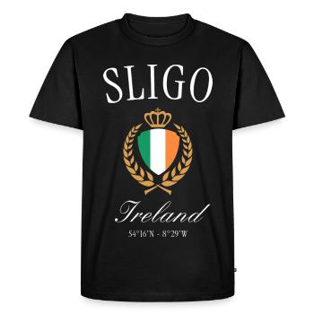 Couronne du blason de Sligo Ireland – Souvenir de voyage - T-shirt Premium bio Homme - noir - Devant - Nico (187cm)