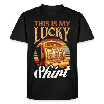 My Lucky Shirt Casino Slot Machine Gambling - Men's Premium Organic T-Shirt - black - Front - Nico (187cm)