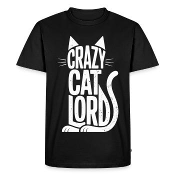 Chemise du Seigneur des Chats avec des oreilles de chat - T-shirt Premium bio Homme - noir - Devant - Nico (187cm)