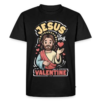 Retro Heart Valentine's Day Design Love - Men's Premium Organic T-Shirt - black - Front - Nico (187cm)