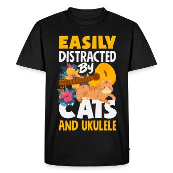 Funny Ukulele Designs and Sayings - Men's Premium Organic T-Shirt - black - Front - Nico (187cm)