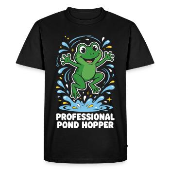 Grenouille professionnelle de sauteur d’étang - T-shirt Premium bio Homme - noir - Devant - Nico (187cm)