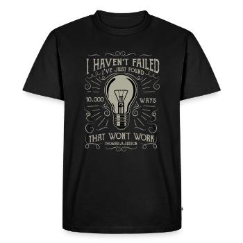 Inventor of the light bulb | Edison - Men's Premium Organic T-Shirt - black - Front - Nico (187cm)