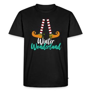 Pays des merveilles d'hiver - T-shirt Premium bio Homme - noir - Devant - Nico (187cm)