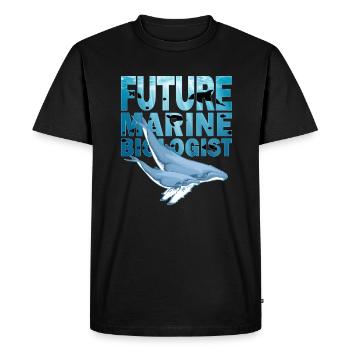 Baleines à bosse Futur biologiste marin - T-shirt Premium bio Homme - noir - Devant - Nico (187cm)