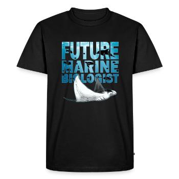 Raies manta Futur biologiste marin - T-shirt Premium bio Homme - noir - Devant - Nico (187cm)