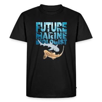Requin léopard Requin de récif à pointe blanche - T-shirt Premium bio Homme - noir - Devant - Nico (187cm)