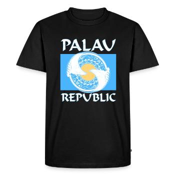 Palau Manta rays - Men's Premium Organic T-Shirt - black - Front - Nico (187cm)