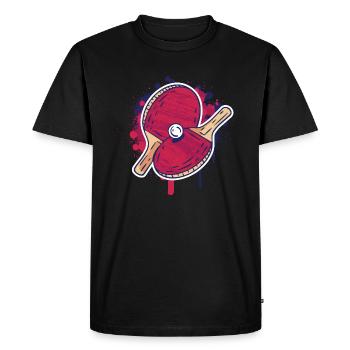 Tenue de ping-pong Tennis de table Batte de ping-pong - T-shirt Premium bio Homme - noir - Devant - Nico (187cm)