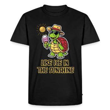 Like ice in the sunshine turtle - Men's Premium Organic T-Shirt - black - Front - Nico (187cm)