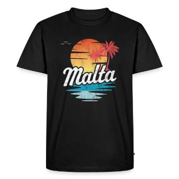 Malta - Men's Premium Organic T-Shirt - black - Front - Nico (187cm)