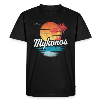 Mykonos - T-shirt Premium bio Homme - noir - Devant - Nico (187cm)