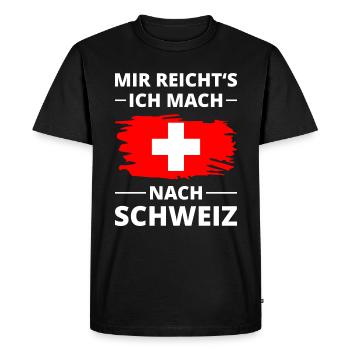 Croix de vacances du drapeau suisse disant "suisse - T-shirt Premium bio Homme - noir - Devant - Nico (187cm)