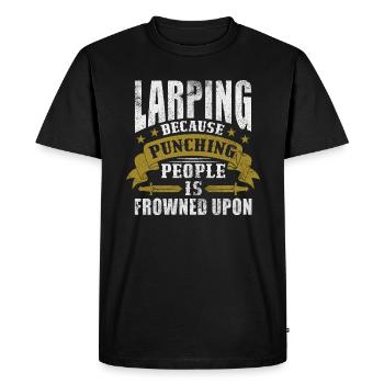 Larping because punching people is frowned upon - Men's Premium Organic T-Shirt - black - Front - Nico (187cm)