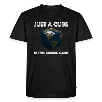 Juste un dé dans ce jeu cosmique - T-shirt Premium bio Homme - noir - Devant - Nico (187cm)
