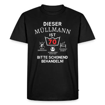 Cet éboueur a 70 ans. - T-shirt Premium bio Homme - noir - Devant - Nico (187cm)