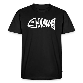 Fish Skeleton | Lifestyle, funny pictures - Men's Premium Organic T-Shirt - black - Front - Nico (187cm)