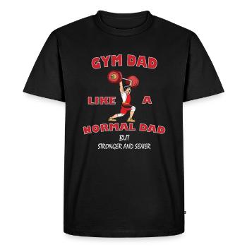 GYM DAD- Fitness Dad Funny Gift Gym Daddy - Men's Premium Organic T-Shirt - black - Front - Nico (187cm)