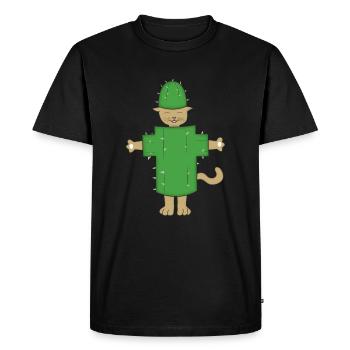Cat cactus halloween - Men's Premium Organic T-Shirt - black - Front - Nico (187cm)
