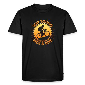 Stay Young Ride A Bike - Men's Premium Organic T-Shirt - black - Front - Nico (187cm)