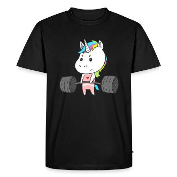 Unicorn Training Workout Entraînement en force pour les femmes - T-shirt Premium bio Homme - noir - Devant - Nico (187cm)