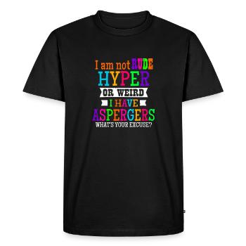 Aspergers je ne suis pas impoli hyper ou cadeau étrange - T-shirt Premium bio Homme - noir - Devant - Nico (187cm)