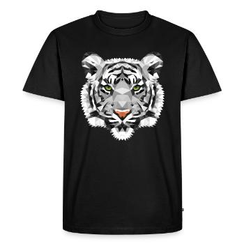 White Tiger Polygon Wild Gift - Men's Premium Organic T-Shirt - black - Front - Nico (187cm)