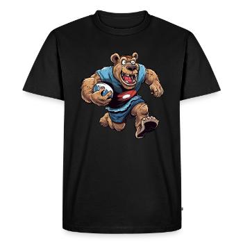 Joueur de rugby des Bears - T-shirt Premium bio Homme - noir - Devant - Nico (187cm)