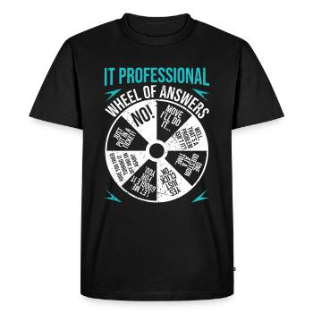 IT Professional Wheel Of Answers - Men's Premium Organic T-Shirt - black - Front - Nico (187cm)