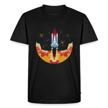 Astronaute de lancement de la navette spatiale - T-shirt Premium bio Homme - noir - Devant - Nico (187cm)