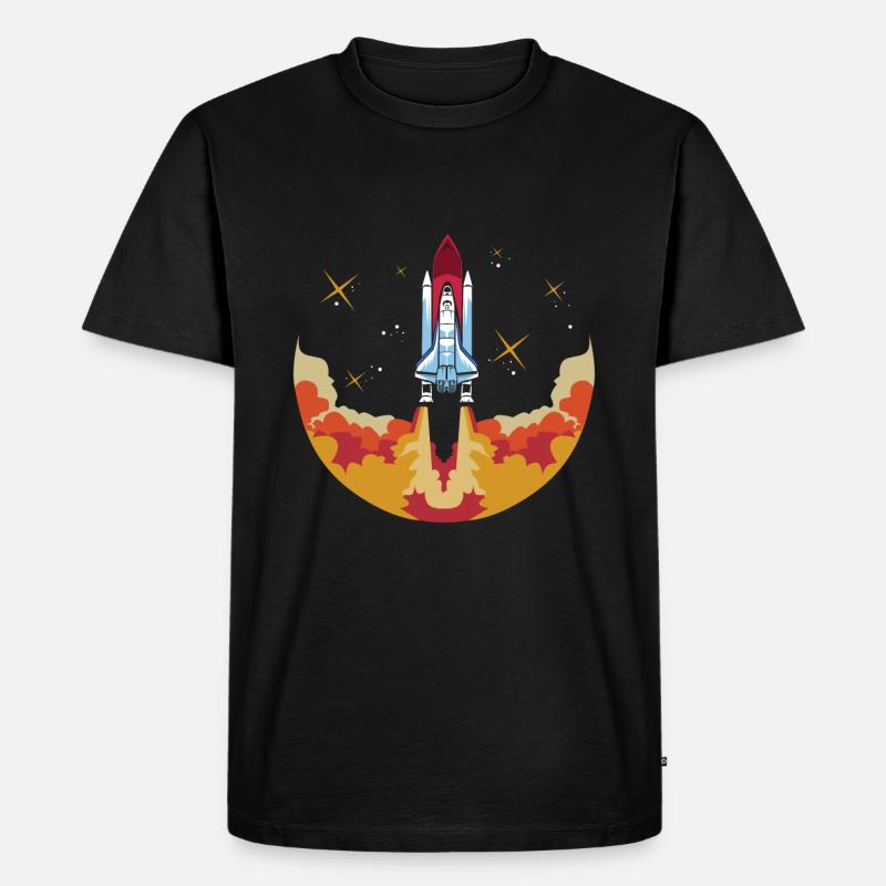 Space shuttle launch Astronaut - Männer Premium Bio T-Shirt - Schwarz