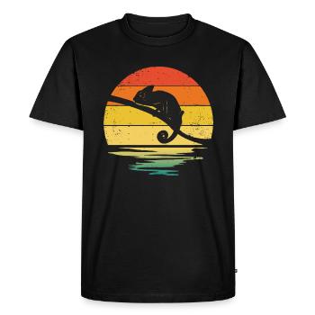 Chameleon Retro Graphic - Men's Premium Organic T-Shirt - black - Front - Nico (187cm)