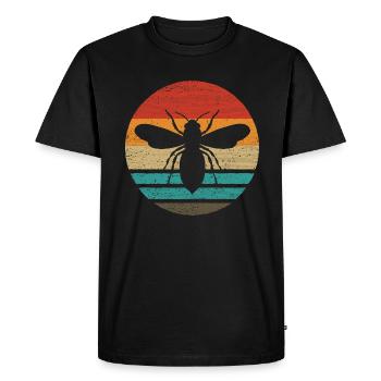 Honey Bee Retro Style Vintage - Men's Premium Organic T-Shirt - black - Front - Nico (187cm)