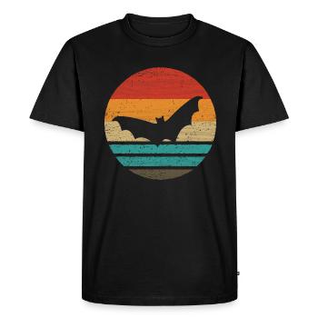 Bat Retro Style Vintage - Men's Premium Organic T-Shirt - black - Front - Nico (187cm)