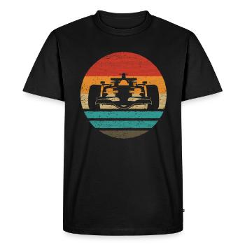 Voiture de course Retro Style Vintage - T-shirt Premium bio Homme - noir - Devant - Nico (187cm)