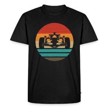 Voiture de course Retro Style Vintage - T-shirt Premium bio Homme - noir - Devant - Nico (187cm)