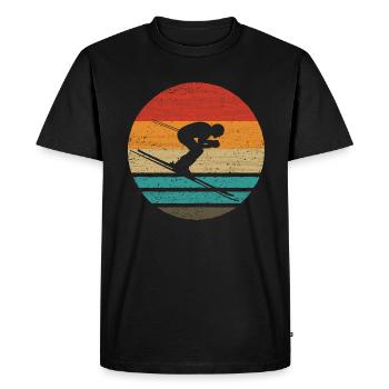 Skiing Retro Style Vintage - Men's Premium Organic T-Shirt - black - Front - Nico (187cm)