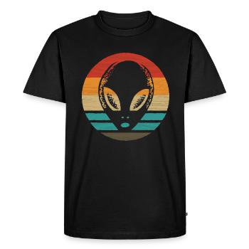 Alien Retro Style Vintage - Men's Premium Organic T-Shirt - black - Front - Nico (187cm)
