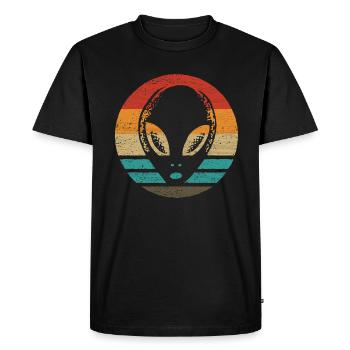 Alien Retro Style Vintage - Men's Premium Organic T-Shirt - black - Front - Nico (187cm)