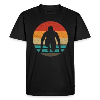 Running Retro Style Vintage - Men's Premium Organic T-Shirt - black - Front - Nico (187cm)