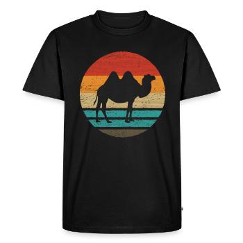 Camel Retro Style Vintage - Men's Premium Organic T-Shirt - black - Front - Nico (187cm)