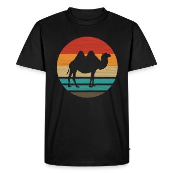 Camel Retro Style Vintage - Men's Premium Organic T-Shirt - black - Front - Nico (187cm)